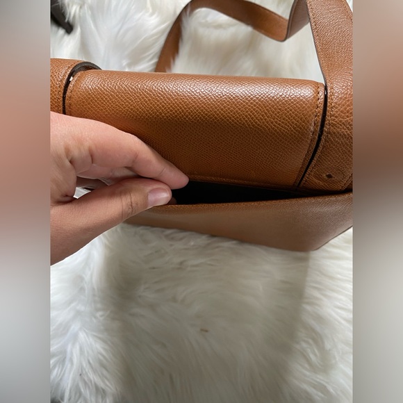 Bvlgari Womens Leather Turnlock Accordion Shoulder Satchel Bag Handbag Cognac - Picture 8 of 14